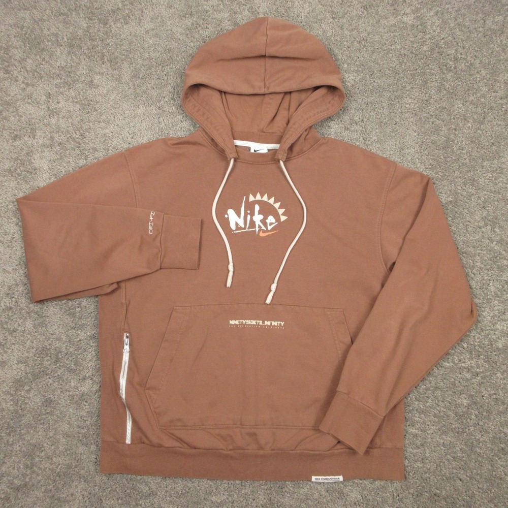 Nike Sweater Mens‎ Large Archaeo Brown Standard Issue Pullover Hoodie Sweatshirt